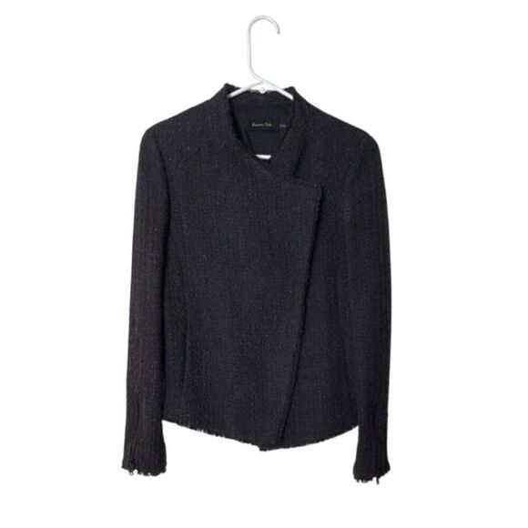 Massimo Dutti Womens Asymmetrical Wool Blend Jacket With Zippers - Picture 1 of 6
